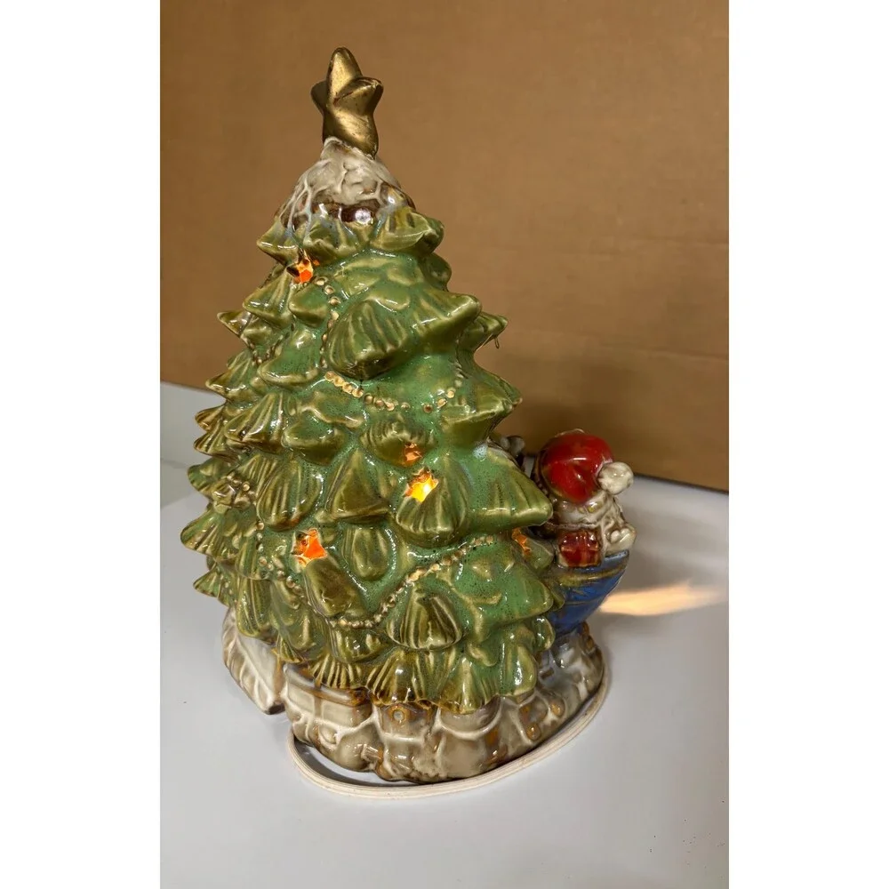 Vintage Kirklands Potters Garden ceramic Christmas tree nightlight Decoration